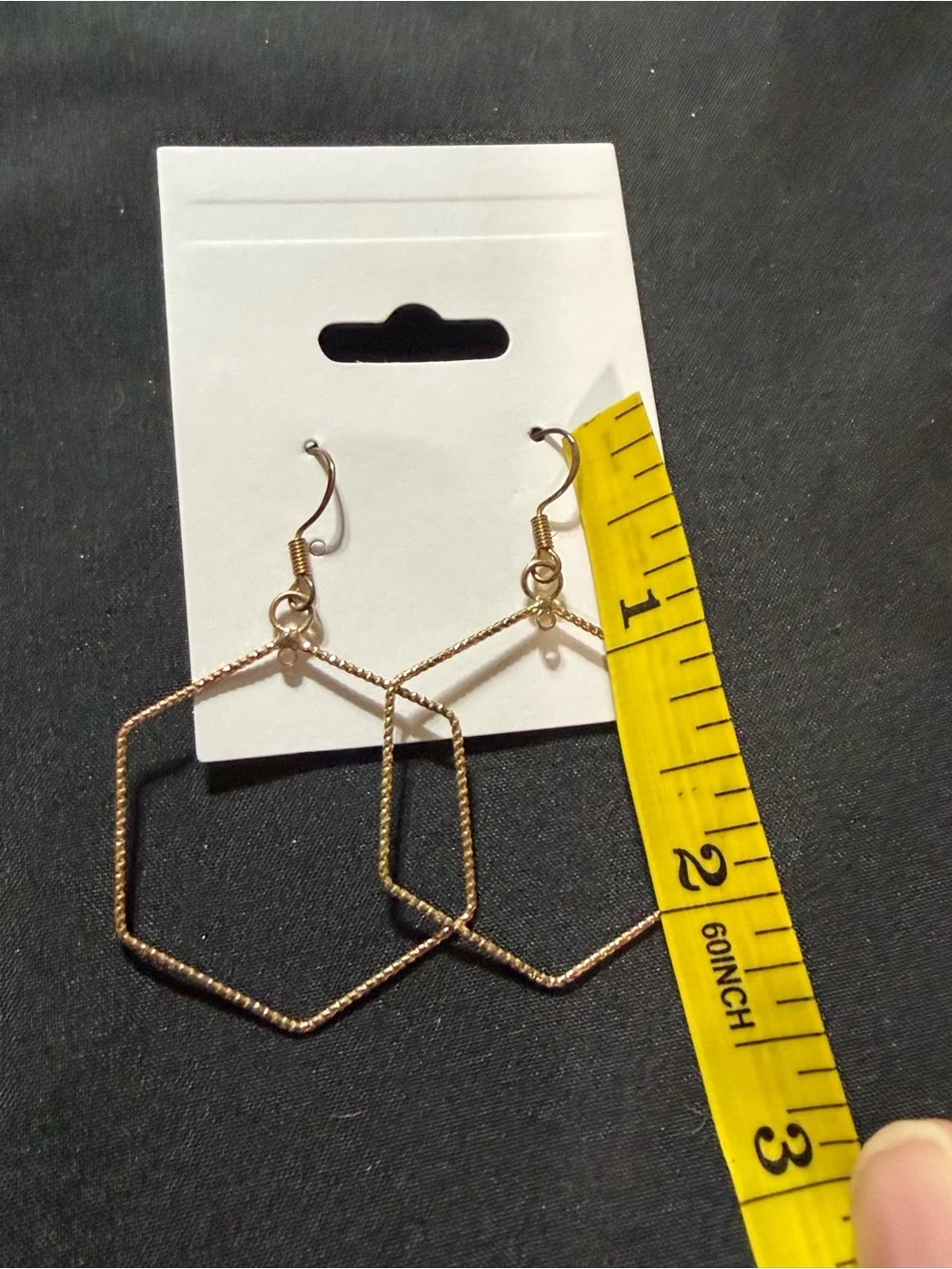 Source Unknown Hexagon Wire Drop Earrings - Gold